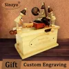 Decorative Objects Figurines Sinzyo Handmade Wooden Retro Printing Press Music Box Creative Ornament Birthday Gift For Christmas/Valentine's Day 231019