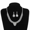 Set di orecchini a catena con colletto alla moda Set di gioielli con catena di artigli di diamanti pieni Collana di diamanti con acqua Set di accessori 231015
