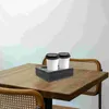 Bardak tabaklar 2pcs fincan tutucular Tek kullanımlık tepsiler paket için içecek taşıyıcı (siyah)