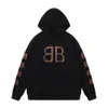 Designer luxury Balencigas classic autumn and winter high-end edition inkjet printed men's and women's long-sleeved hoodie