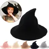 Halloween Toys Halloween Witch Design Halloween Party Hats Wool Solid Color Magical Costume Party Witch Hats Festival Party Cosplay Decoration 231019