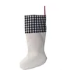 Sublimacja Buffalo Plaid Christmas Stocking puste świąteczne cukierki Torba prezentowa Santa Pończochy Tree Dekoracje świąteczne Szybka wysyłka A1024