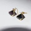 Pendientes colgantes joyería de moda chapado en oro cristal Natural cuarzo fluorita howlita piedra en forma de gota de obsidiana para regalo de mujer