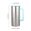 Wine Glasses Cold Water Kettle Stainless Steel Juice Jug Clear Coffee Cups Lids Pitcher Scale