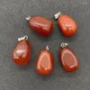 Pendanthalsband Natural Stone Red Agate Oregelbunden form 12x20-14x25mm enhål Guazi Buckle DIY smycken