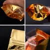 Gold Aluminum Foil Stand Up Bag with Hang Hole Tear Notch Self seal Waterproof Food Candy Coffee Storage Packaging Pouches