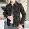 Männer Jacken 2023 Frühling Marke Brief Drucken Kontrast Patchwork Muster Jacke Herren Breasted Revers