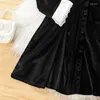 Girl Dresses 7-12Y Girls Fashion Dress Coat Kids Autumn Clothing Baby Lace Doll Collar Long Sleeve A-line Children Casual