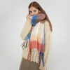 Szaliki Europe Cashmere Plaid Tassel Scalf kobiety zima długie tłumik mężczyzn Mężczyzny MOHAIR GARE WYMAGA 220 cm