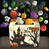 Juguetes de Halloween 24 unids/caja Halloween Kawaii Mochi Squishy juguete de dibujos animados calabaza fantasma suave apretón juguetes para aliviar el estrés feliz Halloween regalos para niños 231019