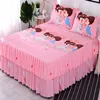 Sängkjol 3st Bed Sheet spets kjol ELASTIC MONTERAD DUBBELSPRODA MED KULDFALLER MADRESS COVER Sängkläder Set Elastic King Size Bedlay 231019