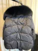 Pele feminina do falso 2023 outono e inverno ganso para baixo jaqueta quente casaco feminino oversized gola real grosso luxo moda outerwear 231018