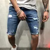 Mens denim Chino Shorts Super Stretch Skinny Slim Summer Half Pant Casual Cargo Jeans för Men287T