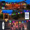 その他のイベントパーティーのサプライBluetoothカラフルG40 LED電球弦15m 25 Blubs Festoon Fairy Lightsクリスマスベッド屋外庭の装飾ライトガーランド231018