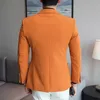 Мужские костюмы Пиджаки Прибытие Весенние оранжевые пиджаки для мужчин Slim Fit Жених Свадебный пиджак Классический 5XL Плюс Размер Мужской повседневный пиджак 231018