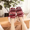 Slipare Nordic Scottish Cuff-Heeled Cotton Slippers Sticked Warm Rubber Sole Non-Slip Lamb Wool Ladies Winter Home Shoes 231019