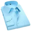 Men's Business Casual Long Sleeve Slim Fit Shirt Twill Solid Color Male Social Shirt Black Blue White Purple Green Pink 4XL 2292V
