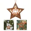 Kerstversiering Kerststal Ornamenten Houten Hangornament Meerlaagse Boom Aandenken 4PCS 231018