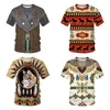 QNPQYX Neue Herren Streetwear 3D T-Shirt Casual Lustiges T-Shirt Kurzarm Print Tier Sommermode Tops T-Shirts Indian Style330l