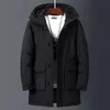 Mens Down Parkas Jaquetas de Inverno Homens Pato Branco Quente Com Capuz Longo Outono Casual Top Parka Masculino Preto Fofo Casaco Bege Amarelo 231018