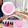 Nail Gel 1Pc Single-layer Soaking Bowl Removal Rectangular Care Manicure (Pink)