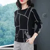 Camisetas de punto para mujer YISU Moda Mujer Suéter con estampado geométrico Jerséis de manga larga Prendas de punto Otoño Invierno Jerseys de punto de alta calidad 231018