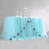 Table Skirt 190X76CM Table Skirt Tulle Tableware Tutu Wedding Decor Birthday Party Baby Shower Banquet Party Home Tablecloth Desk Cover 231019