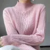 Camisolas femininas Autumn Winter Women Cashmere Sweater Fashion Fashion Casual Half Collar Thread