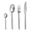 Dinnerware Sets 4PCS Vintage Fork Spoon Stainless Steel Matte Steak Cutlery Dessert Classic Dinner Set Household Tableware