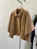 Womens Wool Blends 100% Cashmere Cape Coat Short Trench Turnown Collar Fall Winter Collection Casual Jacket Clothing 231018