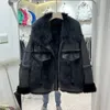 Womens Fur Faux Short Suede One Out Outh the Furry Coat Winter Woman Korean Version Kvinnlig mode Ytterkläder High Street 231018