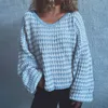 Damenpullover, gestreift, Farbblock, gestrickt, für Damen, Übergröße, Pullover, Pullover, weiblich, Herbst, Winter, lässig, Urlaubsoberteile, Y2K-Streetwear