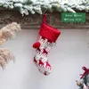 Décorations de Noël Bas de Noël Chaussettes avec bonhomme de neige Elk Impression Sac cadeau de bonbons Cheminée Arbre de Noël Nouvel An Décorations de Noël pour la maison x1019