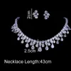 Emmaya Zircons Högkvalitativ vitguldfärg Cubic Zirconia Bridal Wedding Necklace and Earring Set Party Gift 220224261U