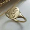 Cluster Rings Fashion Gold Plated Dog Tail Grass Engraved Ring Simple Design Finger For Women Girls Wedding Party Elegant Jewelry Gifts