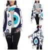 Foulards Navy Nazar Evil Eye Lucky Charm Châle Wrap Pour Dames Hiver Chaud Longue Écharpe Douce Boho Grec Amulette Pashmina