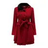 EB2023 New European and American Women's Slim Fit Long Woolen Coat Double Woolen Woolen Coat Windbreaker Women S-5XL