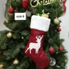 Juldekorationer Julstrumpor gåvor Godisväskor Elk Julträd rådjur tryckta fickor som hänger nyårsdekorationer x1019