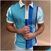 Mens S Summer Golf Shirts For Men Style Short Sleeve Tops With Zipper Lapel Casual Slim Trend Good Costuming Drop Delivery