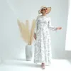 Casual Jurken 2023 Bohemian Bloemen Gedrukt Vakantie Lange Jurk Vrouwen Herfst Moslim Turkije Gewaad Femme Eid Mubarek Vestidos Elegantes Para