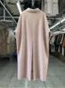 Womens Wool Blends Stand Collar Woolen Alpaca Jackets Ytterkläder Autumnwinter Korean Style Double Breasted Loose Long Coats 231018