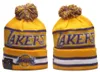 Los Angeles Gorros Lakers Gorro Equipo de baloncesto de América del Norte Parche lateral Lana de invierno Deporte Gorro de punto Gorros con calavera a12