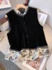 Coletes femininas vintage preto veludo colete casaco feminino 2023 para mulheres colheita superior bordado impressão jaqueta colete chaleco mujer