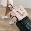 Bolsas de lona Bolsa de lona para mujer, bolsos de hombro de fin de semana, multifuncional, gran capacidad, separación en seco y húmedo, bolso de mano, bolsas de viaje fijas para mujer 231019