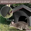 Canili Penne Casa per gatti con tetto in tela impermeabile Ispessito nido a prova di freddo Rifugio per gattini Grotta Tenda per cani da compagnia Cabina Consegna a goccia Ho Dhy7V