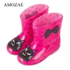 Botas primavera outono botas de chuva crianças padrão animal tornozelo botas meninos bebê criança pvc à prova dwaterproof água sapatos crianças meninas 231019