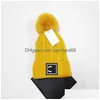 Bonnet tricoté Designer Lettre Bonnet Mode Hommes Femmes Chaud Hiver Skl Caps Voyage En Plein Air Fausse Fourrure Poms Chapeau Livraison Directe