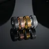 Anéis de cluster 2/4/6mm simples fosco estreito/largo anel titânio aço para mulheres na moda cauda prata cor casamento banda jóias presente