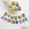 Charms Charms Wholesale Childhood Memories Good Friends Cartoon Shoe Accessories Pvc Decoration Buckle Soft Rubber Clog Fast Jewelry J Dhjsa