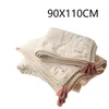 담요 Swaddling 90x110cm 복고풍 면화 퀼트 보헤미안 일본 아기 어린이 에어컨 출생 퀼트 평범한면 침대 클로스 231017